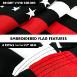 Load image into Gallery viewer, Flag Pole 5 FT White Tangle Free and Thin Red Flag 2.5x4 FT Combo Embroidered