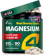 Load image into Gallery viewer, Magnesium Complex for Women for Sleep Advanced 610mg with Glycinate Citrate & Vitamin B6 for 3X Absorption 5 HTP Supports Sleep Relaxation Nerve Muscle Bone & Energy Health
