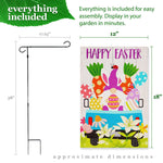 Load image into Gallery viewer, G128 Combo Pack: Garden Flag Stand Black 36 in x 16 in & Garden Flag Happy Easter Decoration Rabbit Gnome in Truck 12x18 DoubleSided Blockout Fabric