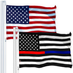 Load image into Gallery viewer, Combo Pack USA American Flag 3x5 Ft 150D Printed Stars Thin Blue and Red Line