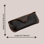 Load image into Gallery viewer, Brown Genuine Leather Eyeglasses & Sunglasses Case with Magnetic Snap Closure