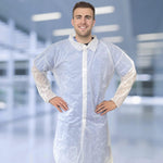 Load image into Gallery viewer, Disposable Lab Coat XL Size 35 GSM PP White Lab Jackets for Adults 5 Pack