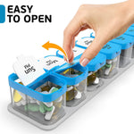 Load image into Gallery viewer, Extra Large Pill Organizer XL Daily Pill Box 7 Day Am Pm Pill Case Transparent