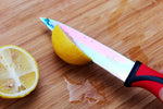 Load image into Gallery viewer, Kitchen Knife Set Professional Titanium Coated Stainless Steel Blades Dishwasher Safe Safety Sheaths 5 Knives