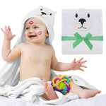 Load image into Gallery viewer, Hooded Baby Towels 33 x 33 Inch White Terry Cotton Baby Bath Towels Hooded with Bear Face and Ears Hooded Towels for Baby Soft Toddler Towels for Boy Girl Absorbent Hooded Baby Towel