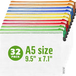 Load image into Gallery viewer, 32 Pack A5 Mesh Zipper Pouch Bags 7x9 inch Small Plastic Zipper Pouches for Organizing Mesh Pouch with Zippers Bags for Organizing Zippered Bag for Office Supplies Travel Accessories Receipts Makeup