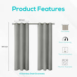 Load image into Gallery viewer, Blackout Curtains for Bedroom Pack of 2 Cool Silver Color 84 inch Long Blind Off