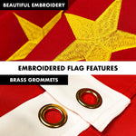 Load image into Gallery viewer, 6 Feet Tangle Free Spinning Flagpole (Silver) China Flag Brass Grommets Embroidered 3x5 ft (Flag Included) Aluminum Flag Pole