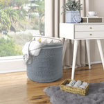 Load image into Gallery viewer, Large Recycled Cotton Rope Basket Blanket Storage Basket Pillows Toys Towels Laundry and Living Room Organization 15.8x13.8 Inches Eco friendly & Decorative Basket Gray
