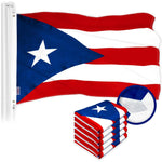 Load image into Gallery viewer, G128 5 Pack: Puerto Rico Puerto Rican Flag 2x3 Ft ToughWeave Series Embroidered 300D Polyester Embroidered Design, Indoor/Outdoor, Brass Grommets