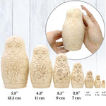 Load image into Gallery viewer, Blank Russian Nesting Dolls to Paint Set 7 pcs Wooden Crafts to Paint Your Own