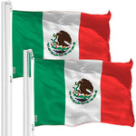 Load image into Gallery viewer, G128 2 Pack: Mexico Mexican Flag 4x6 Ft LiteWeave Pro Series Printed 150D Polyester Country Flag, Indoor/Outdoor, Vibrant Colors, Brass Grommets, Thicker and More Durable Than 100D 75D Polyester