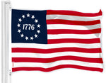 Load image into Gallery viewer, G128 Combo Pack: American USA Flag 3x5 Ft & Betsy Ross 1776 Flag 3x5 Ft Both LiteWeave Pro Series Printed 150D Polyester, Brass Grommets