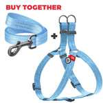 Load image into Gallery viewer, Blue Cotton Dog Harness Eco Friendly Adjustable for Medium Dogs M Size 2332 in