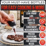 Load image into Gallery viewer, 6 Pack 4oz Small Squeeze Bottles for Liquids – Clear Condiment Squeeze Bottles for Sauces Ketchup Mustard Oil Syrups and Dressings with Measuring Scale – Easy to Use & Leak Proof