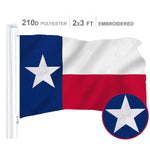 Load image into Gallery viewer, Texas State Flag 300D Embroidered Polyester 2X3 Ft with Solid Brass Grommets
