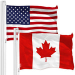 Load image into Gallery viewer, G128 Combo Pack: American USA Flag 4x6 Ft & Canada Canadian Flag 4x6 Ft Both LiteWeave Pro Series Printed 150D Polyester, Brass Grommets