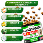 Load image into Gallery viewer, Glucosamine for Dogs Hip and Joint Supplement for Dogs Glucosamine Chondroitin for Dogs Dog Joint Pain Relief MSM Hemp Advanced Support Dog Joint Supplement 170 Mobility Chews