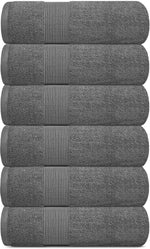 Load image into Gallery viewer, Resort Collection Soft Hand Towels 16x27 in 6 Pack Smoke Grey Luxury Hotel
