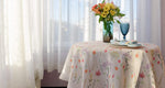 Load image into Gallery viewer, Finest Floral Coloring Round Easter Tablecloth 60 inch Non Iron Stain Resistant