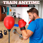 Load image into Gallery viewer, Punching Bag with Stand Height Adjustable Reflex Boxing Bag with Stand & Gloves Spring Mounted for Fast Rebound Sturdy Fillable Base for Stability Boxing Equipment for Training at Home