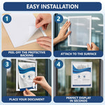 Load image into Gallery viewer, 12 Pack Magnetic Sign Holder 8.5 x 11 inch with Adhesive Back White Magnetics Poster Frame Magnetic Paper Holder Reusable Adhesive Frames Magnet Frame for Wall Windows Magnet Document Holders