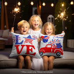 Load image into Gallery viewer, Patriotic Decoration Gnome Fireworks Waterproof Throw Pillow Covers 18x18 In