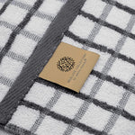 Load image into Gallery viewer, 8 Pack Premium Dish Towels for Kitchen with Hanging Loop Cotton 16x26 inch Grey