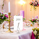 Load image into Gallery viewer, 10 Pack Table Number Holders for Wedding Silver Place Card Holder Table Sign Holders Picture Photo Holders for Tables Mini Table Number Stands Silver Small Table Number Holders Clip Stand