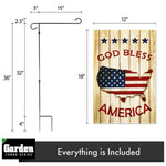 Load image into Gallery viewer, Combo Pack Garden Flag Stand Black 36x16 Inch Garden Flag 12x18 Inch God Bless