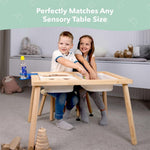 Load image into Gallery viewer, Wooden Step Stool for Kids and Toddlers Set of 4 Black Extendable Legs Kids Chair Sensory Table Stool Children's Round Sitting Stool with Leveling Feet and Anti Slip Pads
