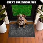 Load image into Gallery viewer, Home Entrance Grey Leaves Door Mat Deluxe 17x29.5 in Absorbent Natural Rubber