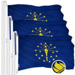 Load image into Gallery viewer, G128 3 Pack: Indiana IN State Flag 2.5x4 Ft ToughWeave Series Embroidered 300D Polyester Embroidered Design, Indoor/Outdoor, Brass Grommets