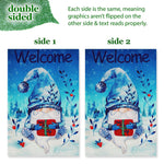 Load image into Gallery viewer, G128 Combo Pack: Garden Flag Stand Black 36 in x 16 in & Garden Flag Winter Decoration Welcome Festive Bearded Gnome with Parcel 12x18 DoubleSided Blockout Fabric