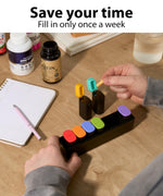 Load image into Gallery viewer, Weekly Pill Organizer 1 Time a Day 7 Day Travel Pill Case with Detachable Daily Compartments Secure Silicone Lids Easy Open for Seniors & Arthritis Durable Compact Vitamin & Medication Organizer