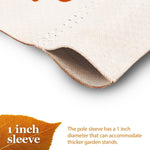 Load image into Gallery viewer, Garden Flag Welcome Gnome with Coffee at Harvest 12x18 Blockout Fabric