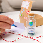 Load image into Gallery viewer, Anniversary Present for Her & Him Valentines Day Romantic Gift to Boyfriend Girlfriend Message I Love You Gifts Wife Husband (World in Big Bottle You Are My World In Craft Gift Box)