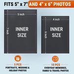 Load image into Gallery viewer, 15 Pack Magnetic Picture Pockets for Home Set 10 4x6 & 5 5x7 Black Magnet Picture Frames for Fridge Clear Photo Sleeve Holder Magnetic Picture Frames for Refrigerator Magnet Photo Display