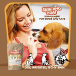 Load image into Gallery viewer, Skin and Coat Supplement with Fish Oil for Dogs Cats Dog Itch Relief with