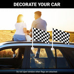 Load image into Gallery viewer, G128 2 Pack: Checkered Car Flag 11x17 In Double LiteWeave Pro Series Double Sided Printed 150D Polyester Flagpole Included Perfect for Festival Celebrations, Parades