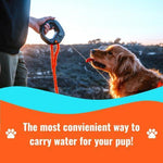 Load image into Gallery viewer, Dog Water Bottle with Flip Open Cup & Squirt Feature Without Leash Portable Pet Water Dispenser Grip Handle Attaches to Your Leash Clutter Free Hikes Runs Walks Travel Holds 12 Fl Oz Water