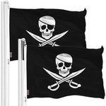 Load image into Gallery viewer, Jolly Roger Pirate Swords Flag 3x5 Ft 2Pack Printed 150D Polyester