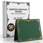 Load image into Gallery viewer, 50 Pack Premium Green Certificate Holders 8.5 x 11 inch Heavyweight 300gsm Cardstock Diploma Holder & Certificate Folder Award Certificate Folders for Graduation with Gold Foil Diploma Cover