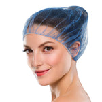 Load image into Gallery viewer, Blue Disposable Hair Net 28 Inch Pack of 100 Nylon Hairnet Medical. Disposable Hair Cap Unisex Surgical Head Cover Elastic Hairnets for Cooking Cleaning Food Service