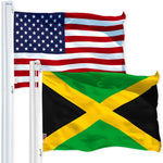 Load image into Gallery viewer, G128 Combo Pack: USA American Flag 3x5 Ft 150D Printed Stars & Jamaica (Jamaican) Flag 3x5 Ft 150D Printed