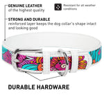 Load image into Gallery viewer, Design Leather Dog Collar for Puppy Small Medium and Large Dogs Boy & Girl Leather Dog Collar Leather Buckle Dog Collar White (7 1 5 9 2 5 Neck 1 2 Wide Summer 1)