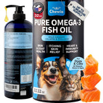 Load image into Gallery viewer, Fish Oil for Dogs and Cats Skin and Coat Support Supplement for Pets Omega 3 6 9 Fatty Acids Itchy Skin, Shedding, Immunity, Joint EPA DHA Wild Caught Salmon and Pollock Food Topper