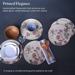 Load image into Gallery viewer, The Fine Living Co. Country Floral Printed Braided Cotton Placemats (Set of 6 13.5 Inches) Washable Anti Slip Heat Resistant Mats Boho Woven Round Table Mats for House Decor Kitchen and Dining
