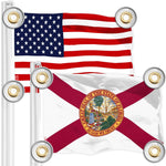 Load image into Gallery viewer, Combo Pack: American USA Flag 3x5 Ft & Florida FL State Flag 3x5 Ft Both LiteWeave Pro Series Printed 150D Polyester, 4 Corner Brass Grommets, Perfect For Balcony/Wall
