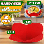 Load image into Gallery viewer, 2 Pcs Red Microwave Bowl Holder (7.5 ×7.5 ) – Microwave Bowl Cozy with Durable Heat Resistant Fabric for Hot Dishes – Effortless Secure Serving of Hot Food Bowls Cups & Saucers
